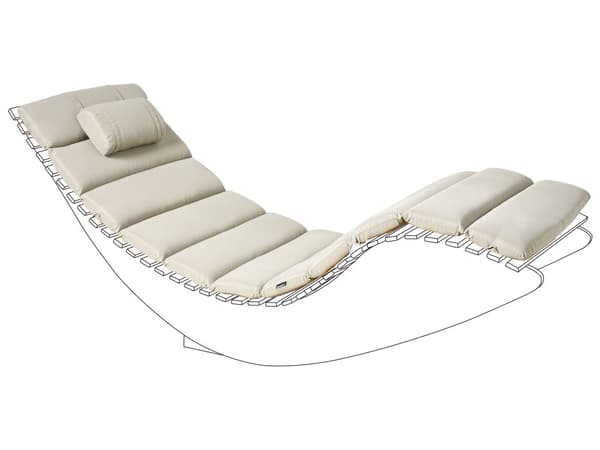Solsengpute Taupe UV-bestandig Polyester UV-bestandig med Bånd og Nakkestøtte Tykk Pute