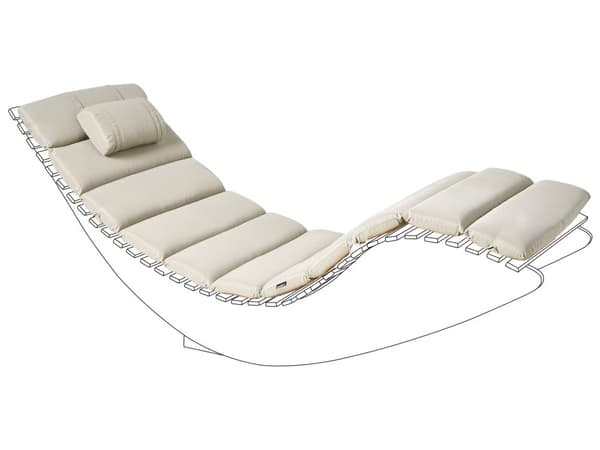 Solsengpute Taupe UV-bestandig Polyester UV-bestandig med Bånd og Nakkestøtte Tykk Pute