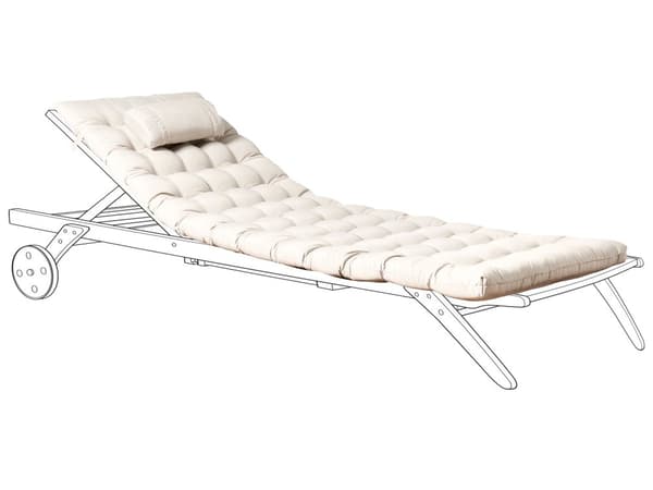 Solsengpute Lys Beige Polyester UV-bestandig med Bånd og Nakkestøtte Tykk Pute