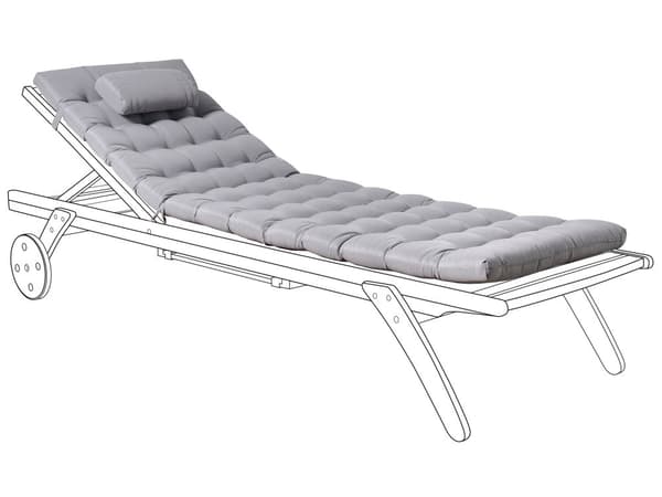 Solsengpute Pute Lysegrå Polyester UV-bestandig med Bånd og Nakkestøtte Tykk Pute