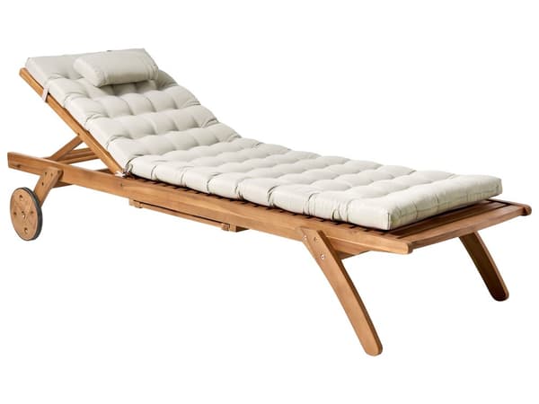 Solsengpute Taupe Polyester UV-bestandig med Bånd og Nakkestøtte Tykk Pute