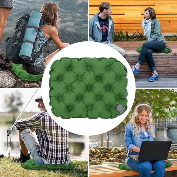 OBOSOE Uppblåsbar Sitskudde 40D TPU,Lättvikts Resekudde för Camping & Hemmabruk