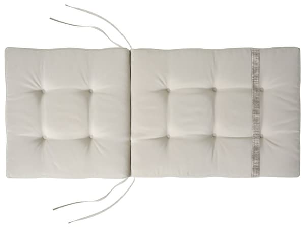 Sett med 2 stolputer med rygg Taupe Polyester Knytebånd Værbestandig Sitteputer Hagestoler Utemøbler