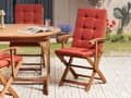 Miniatyrbilde 2 av 7: Sett med 2 stolputer med rygg Rød Polyester Knytebånd Værbestandig Sitteputer Hagestoler Utemøbler