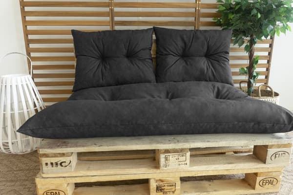 Klassisk pallekit - Skifermadras + 2 ryghynder - PRIVAT HAVE