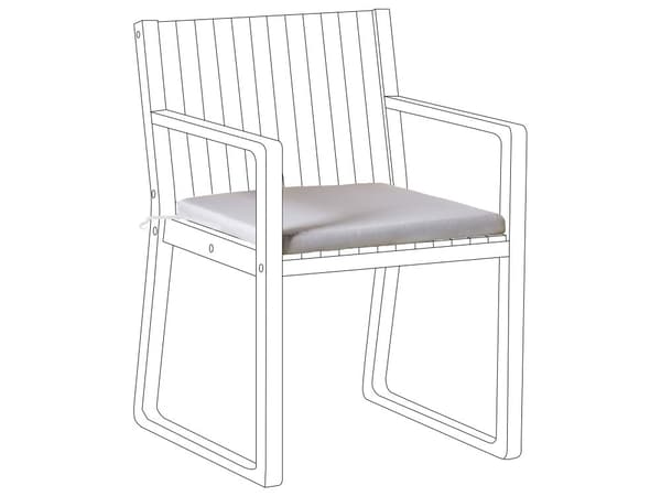 Sittepute til hagestol Lysegrå Polyester 46 x 46 cm UV-bestandig Knytebånd Stolpute Hage Utemøbler