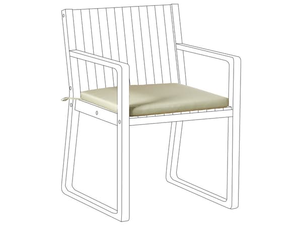 Sittepute til hagestol Lysegrønn Polyester 46 x 46 cm UV-bestandig Knytebånd Stolpute Hage Utemøbler