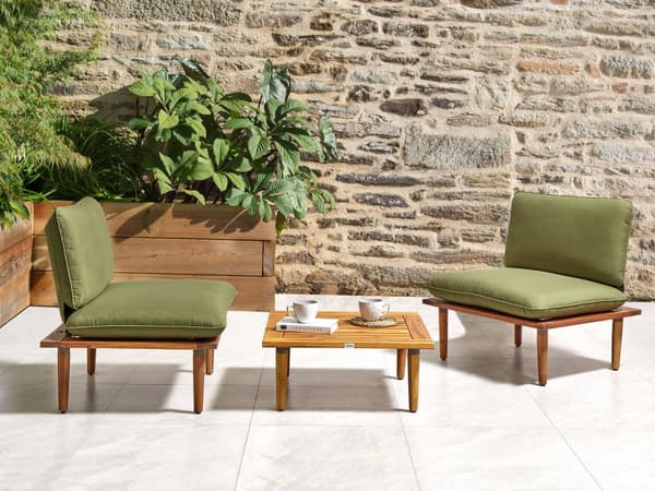 Utendørs Putetrekk Sett Olivengrønt Stoff Sofa Sete Rygg Sideputetrekk