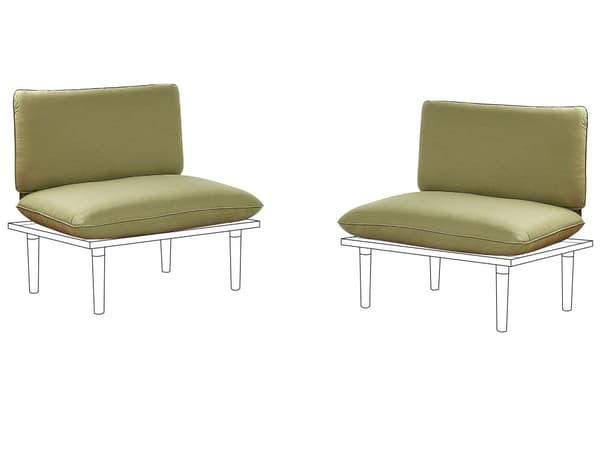 Utendørs Putetrekk Sett Olivengrønt Stoff Sofa Sete Rygg Sideputetrekk