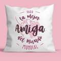 Miniatyrbild 2 av 2: Kudde Roymart PARA LA MEJOR AMIGA DEL MUNDO Vit Rosa 40 x 40 cm