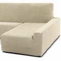 Miniatyrbild 3 av 11: BEGAGNAD Skydd för chaise longue med lång högerarm Sofaskins Beige (Renoverade B)