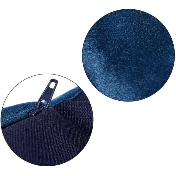 Pude Fløjl Blå Polyester (45 x 13 x 45 cm)