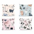 Miniatyrbillede 1 af 4: Pude DKD Home Decor Polyester Multifarvet Mikrofiber Katte (40 x 10 x 40 cm) (4 enheder)