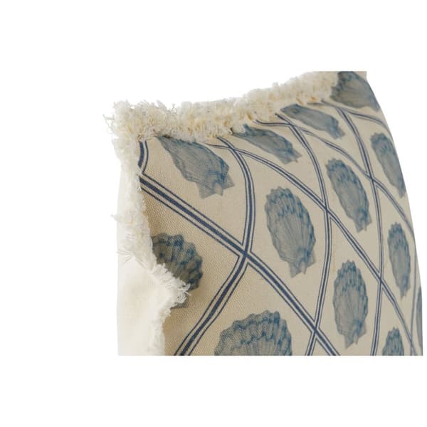 Pude Home ESPRIT Blå Beige 45 x 10 x 45 cm (2 enheder)