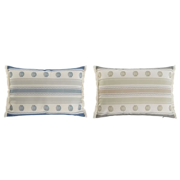 Pude Home ESPRIT Blå Beige 60 x 10 x 45 cm (2 enheder)