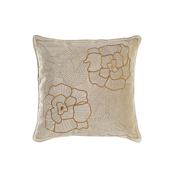 Kudde DKD Home Decor Gyllene 45 x 10 x 45 cm Virágok