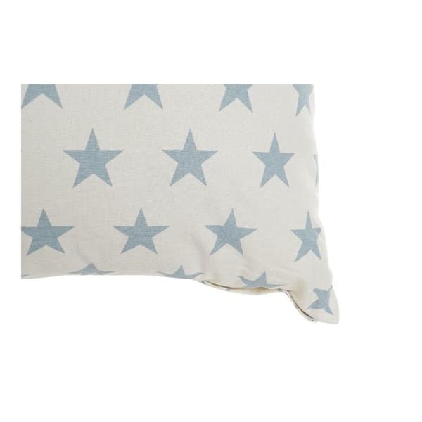 Pude DKD Home Decor Blå 60 x 10 x 60 cm Stjerner Hvid (2 enheder)