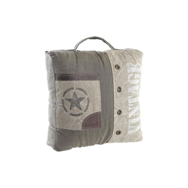Tyyny DKD Home Decor Lattia Beige Ruskea Polyesteri Puuvilla Nahka Tähti Alumiini Vintage (50 x 14 x 50 cm)