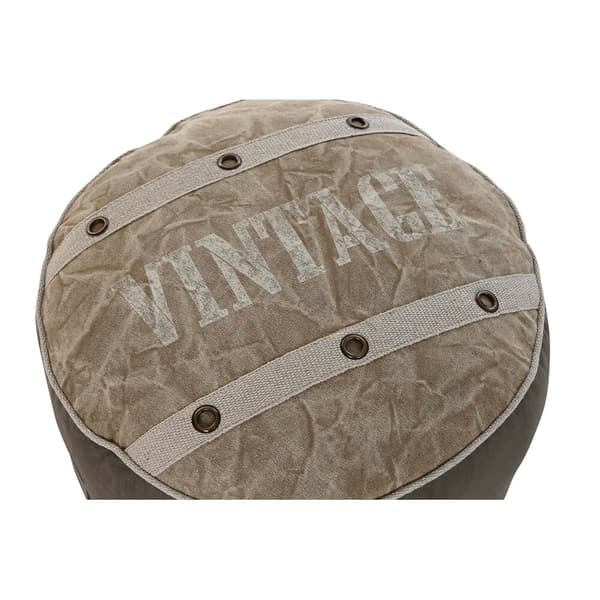 Tyyny DKD Home Decor Lattia Beige Polyesteri Puuvilla Nahka Vintage (50 x 50 x 34 cm)