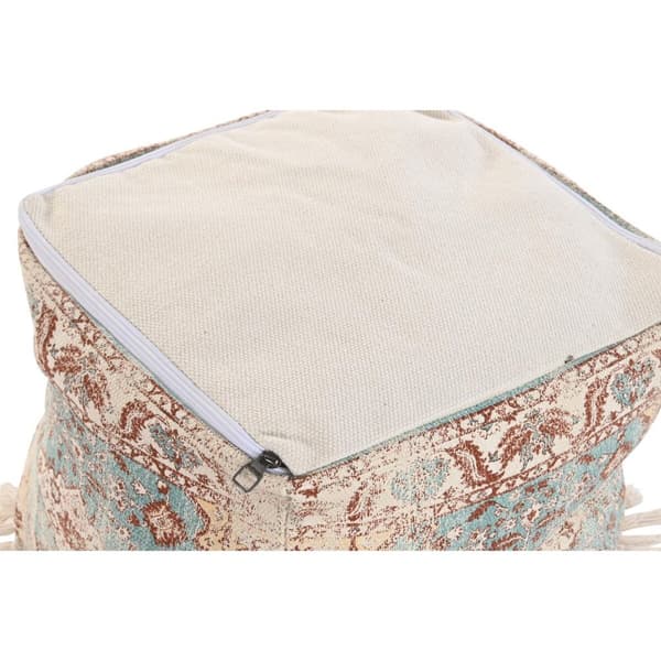 Pude DKD Home Decor Gulv Brun Grøn Frynse Araber 40 x 40 x 40 cm