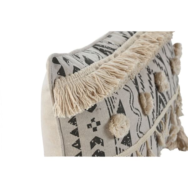 Pude Home ESPRIT Hvid Sort Boho 50 x 8 x 30 cm