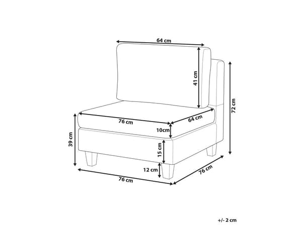 Soffa Modul 1-sits Klädd i Svart Tyg Del av Soffan