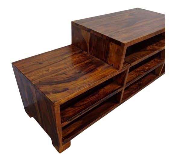 TV bench in hand-carved shisham wood gives the TV a perfect height