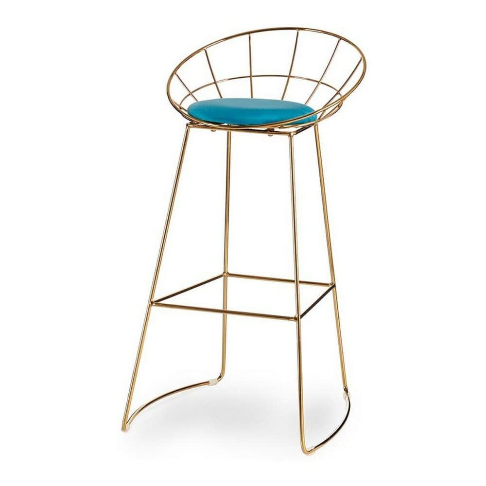 Sittpall Blå Gyllene Polyester Järn (51 x 94 x 52 cm)
