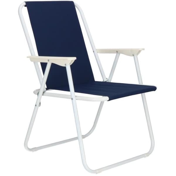 SPRINGOS hopfällbar strandcampingstol - mörkblå - Pulverlackerat stål - Polyester - 52x59x80 cm