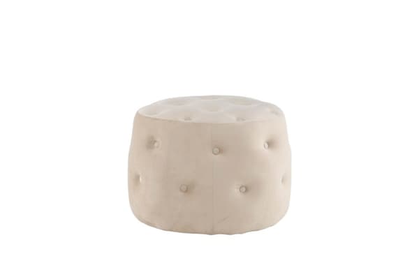 Benjamin puff, fotskammel Ø55cm velour hvit.