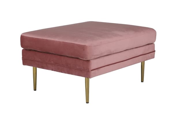 Boom puff, fotskammel velour messing, rosa.