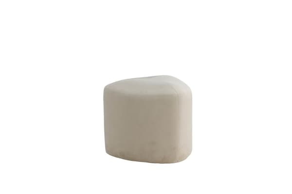 Peg puff, fotskammel Ø46cm velour hvit.