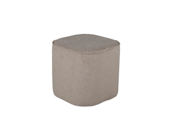 Piff puff, fotskammel Ø44cm teddystoff beige.