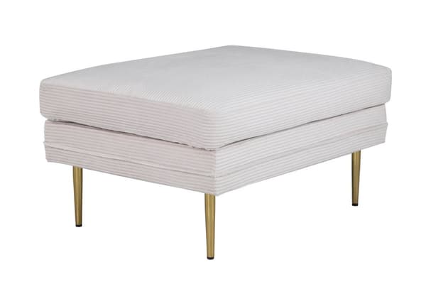 Boom puf, fodskammel fløjl beige, messing.