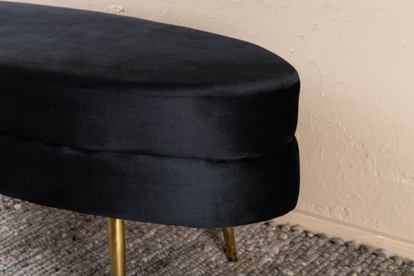 Otto puf, fodskammel velour sort, messing.