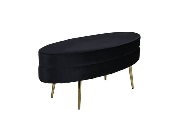 Otto puf, fodskammel velour sort, messing.