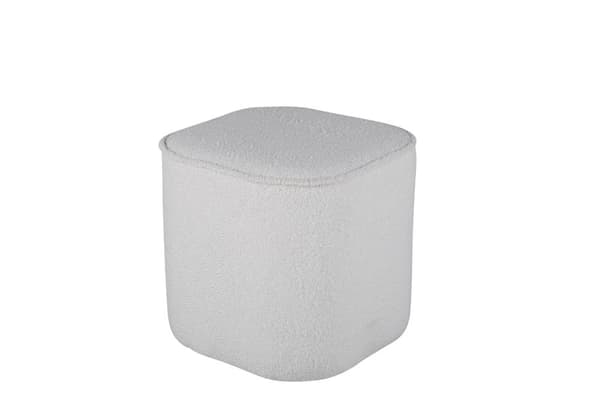 Piff puff, fotpall Ø44cm teddytyg vit.