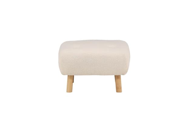 Salina puff, fotpall teddytyg natur, vit.