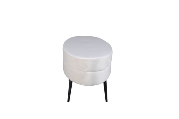 Otto puff, fotpall velour offwhite.