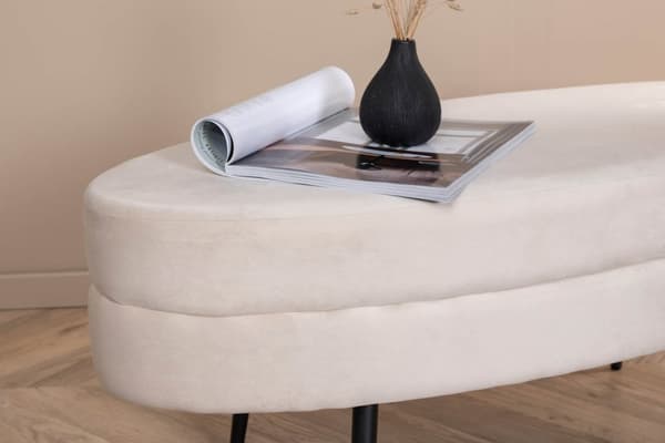 Otto puff, fotskammel velour offwhite.