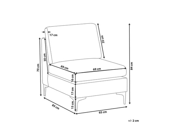 Modul 1-sits Rosa Sammet Soffa Metallben Silver Glamour Stil