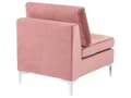 Miniatyrbild 5 av 9: Modul 1-sits Rosa Sammet Soffa Metallben Silver Glamour Stil