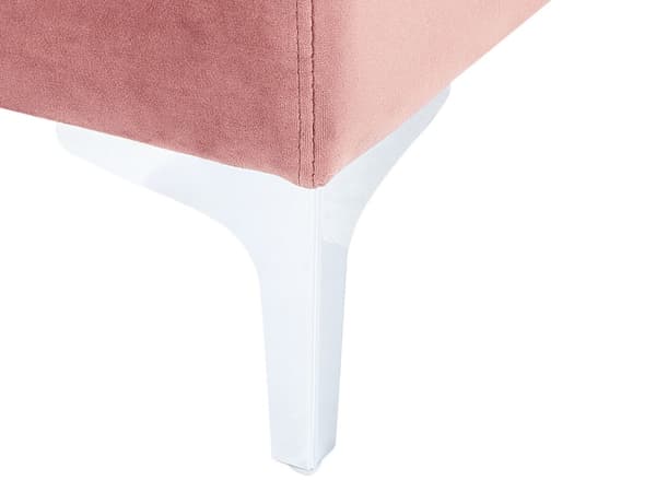 Modul 1-sits Rosa Sammet Soffa Metallben Silver Glamour Stil