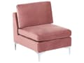 Miniatyrbild 1 av 9: Modul 1-sits Rosa Sammet Soffa Metallben Silver Glamour Stil