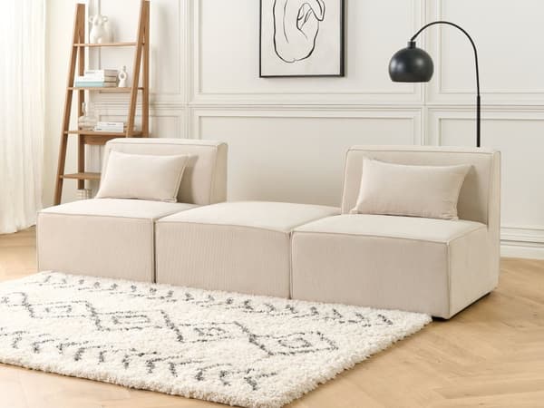 1-sits Sektion Beige Manchester Jumbo Cord Soffa Modul Modern Enkelsits