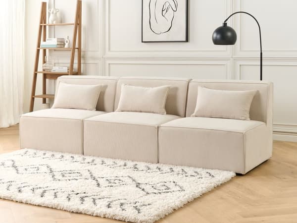 1-sits Sektion Beige Manchester Jumbo Cord Soffa Modul Modern Enkelsits