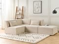 Miniatyrbild 6 av 11: Hörnsektion Beige Manchester 1-sits Jumbo Cord Soffa Modul Modern Enkelsits