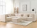 Miniatyrbild 9 av 11: Hörnsektion Beige Manchester 1-sits Jumbo Cord Soffa Modul Modern Enkelsits