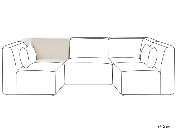 Hörnsektion Beige Manchester 1-sits Jumbo Cord Soffa Modul Modern Enkelsits