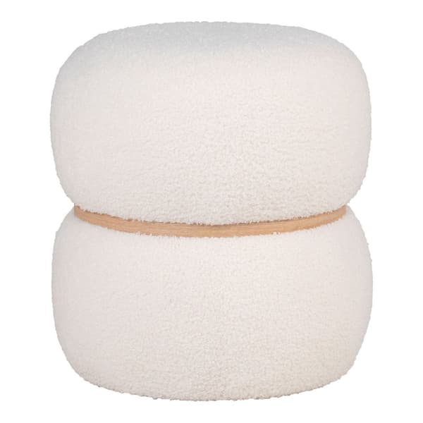 Milford puff bouclé Ø38cm hvit.